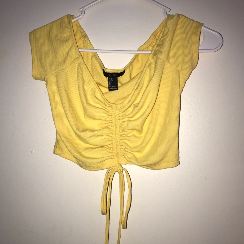 Forever 21 Yellow Crop Top